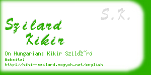 szilard kikir business card